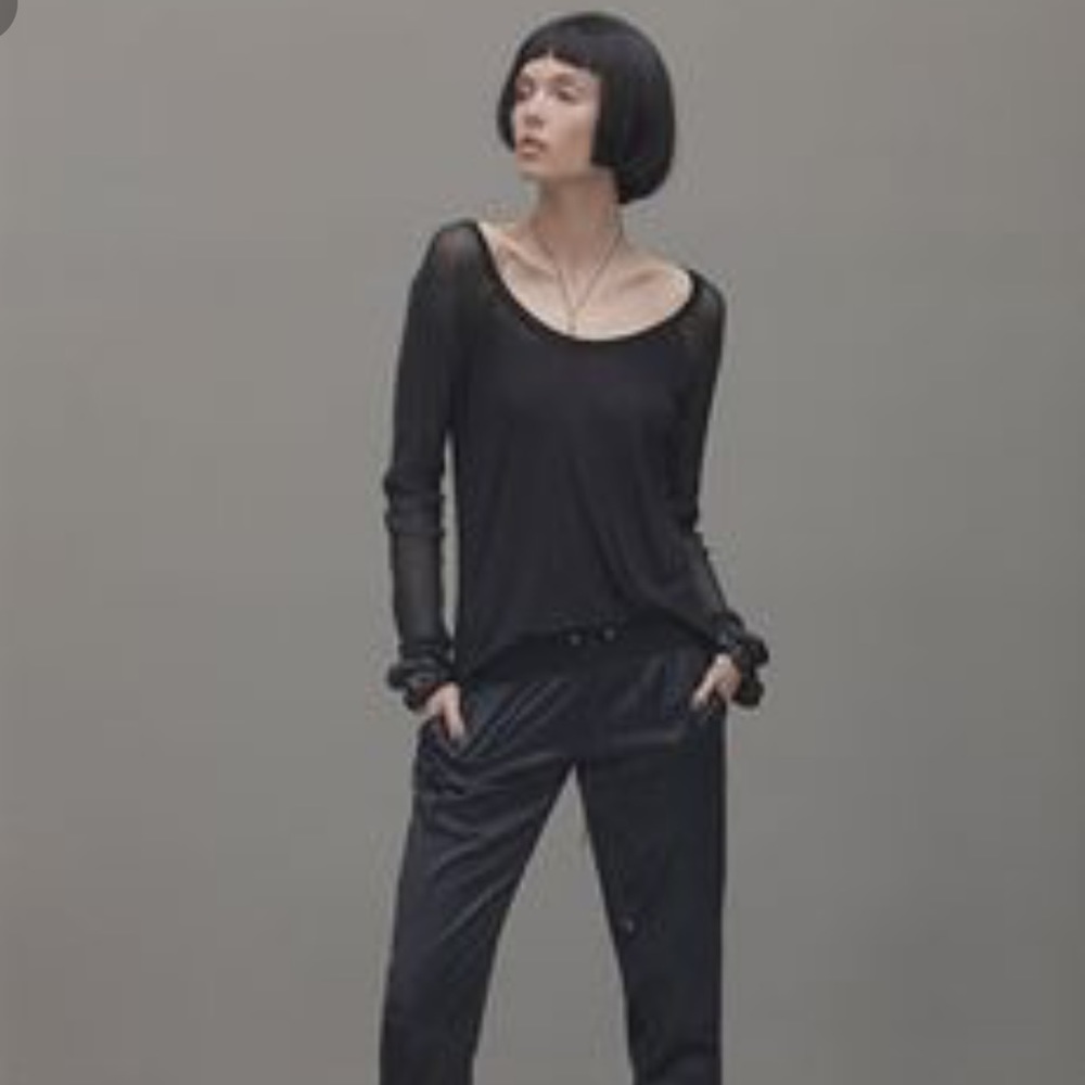 NEW ALEXIS Muriel Fishnet Sleeve Top Medium